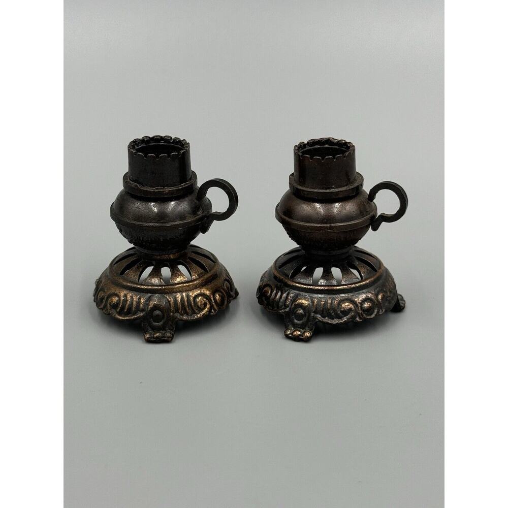 VINTAGE Dollhouse Oil Lamp Lamps Set Of 2 READ DESCRIPTION